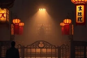 《渡口无风》封面，江边停靠的空渡船